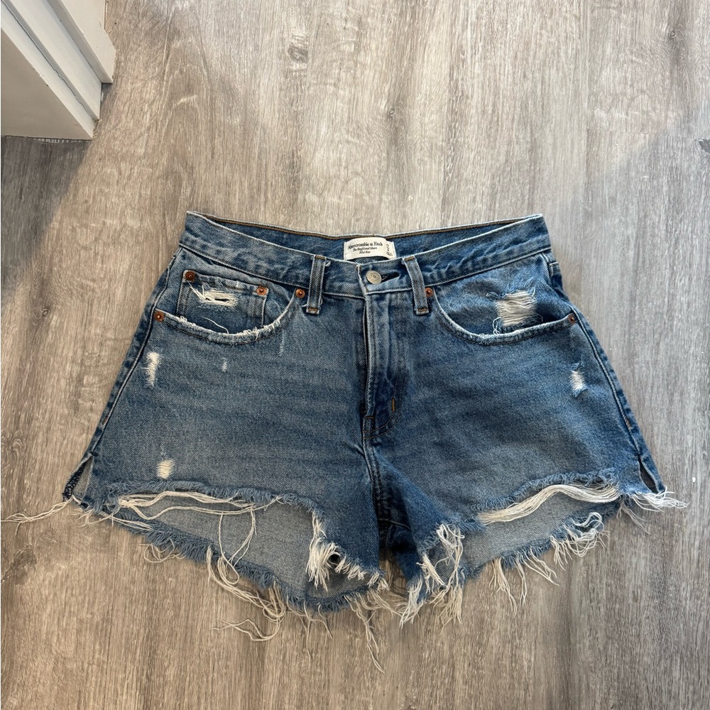 Abercrombie & Fitch Blue Distressed Jean Shorts